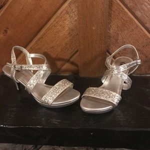 Silver glittery heels